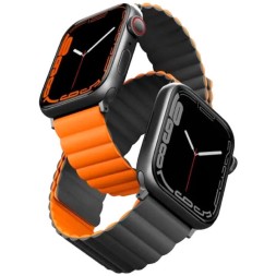 Ремешок Uniq Revix reversible Magnetic для Apple Watch 42-44-45-49 мм, серый/оранжевый