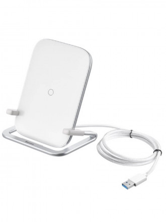 Беспроводное зарядное устройство Baseus Rib Horizontal and Vertical Holder Wireless Charging 15W белый